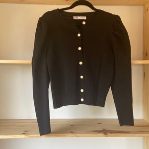Zara Knit Cardigan with Gaux Pearl Buttons